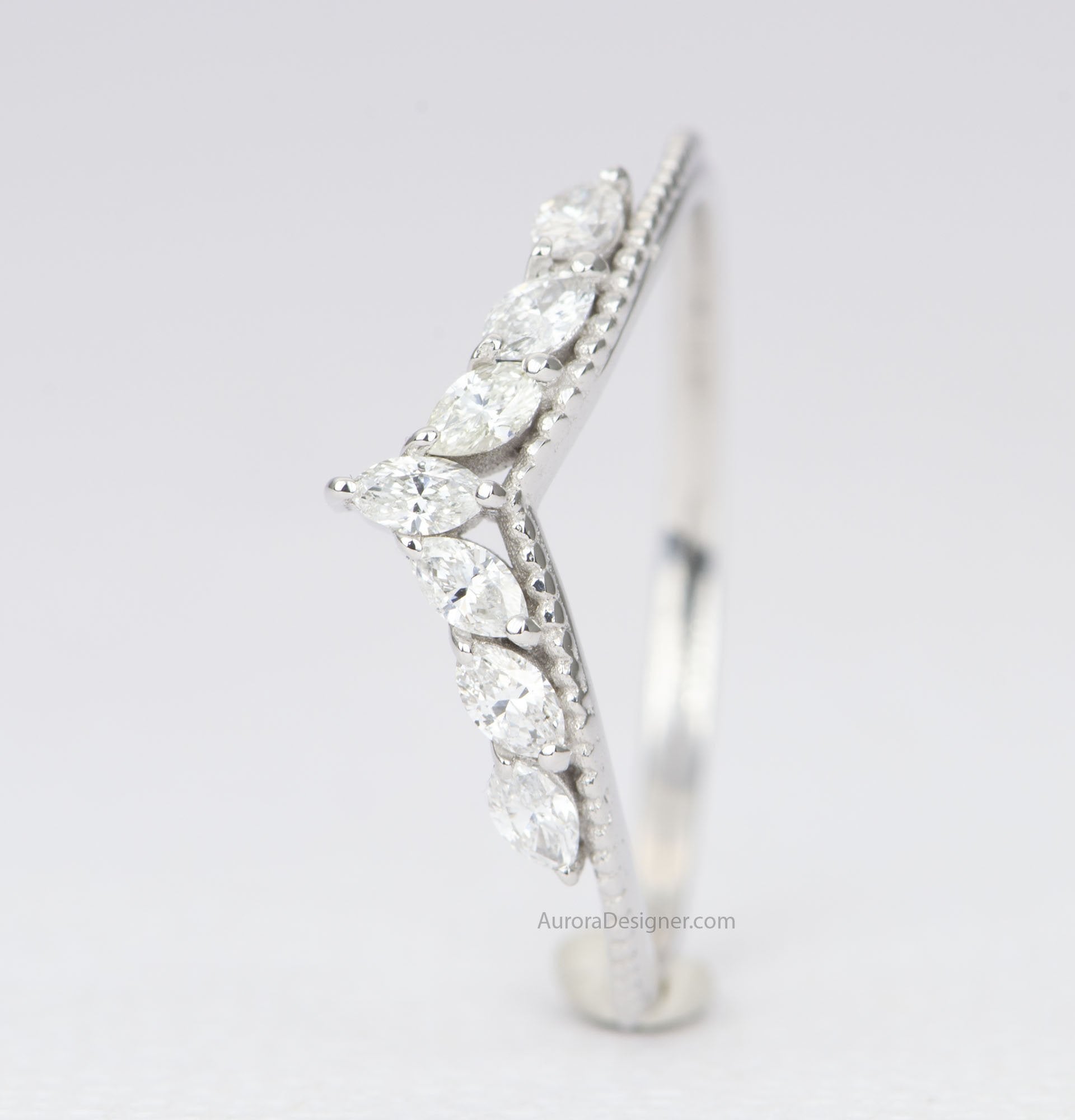Macy's Diamond Tiara Solitaire Enhancer Ring Guard (1-3/8 ct. t.w.) in 14k  White Gold - Macy's