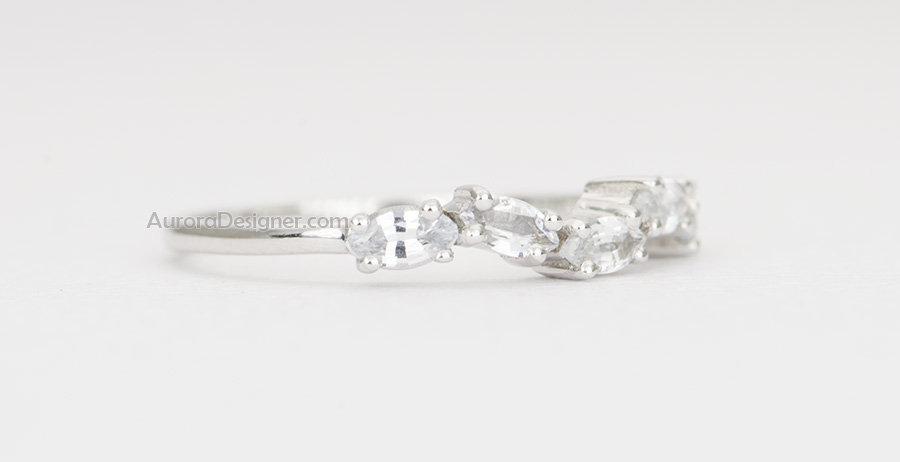 Marquise White Sapphire Cluster Ring in 14K Gold AD1440