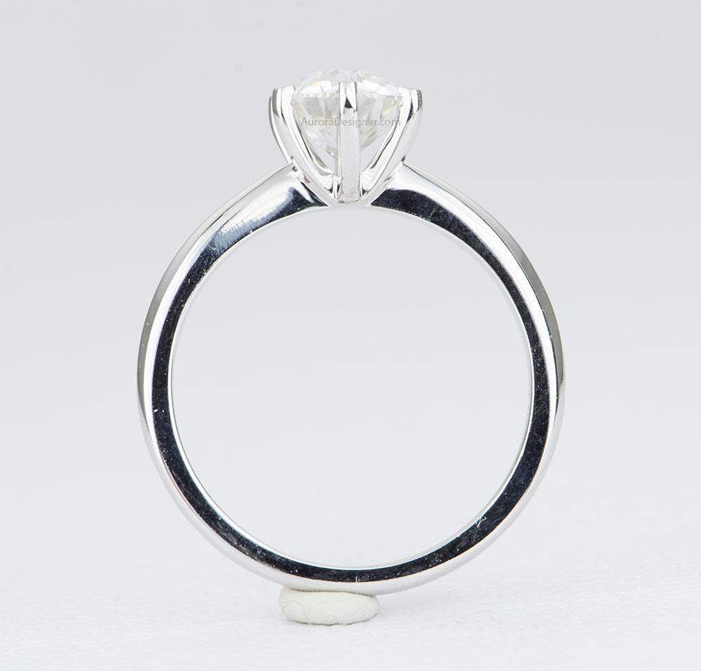 One-Carat Moissanite Engagement Ring 14K Gold 6-Prong Setting Diamond Alternative AD1737