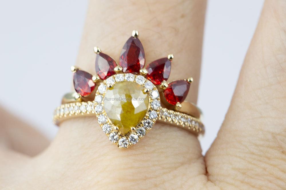 Rose gold crown diamond ring – Eri Silvers