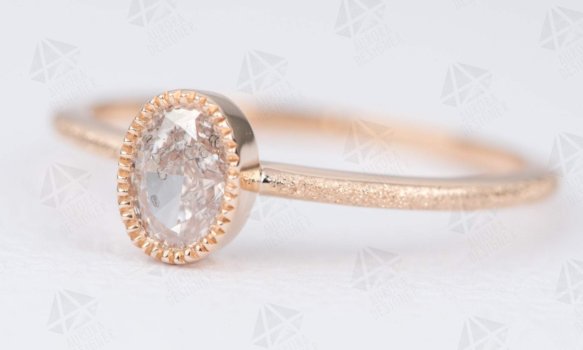 Pink Diamond Bezel Set Ring in 14K Rose Gold (only $875)