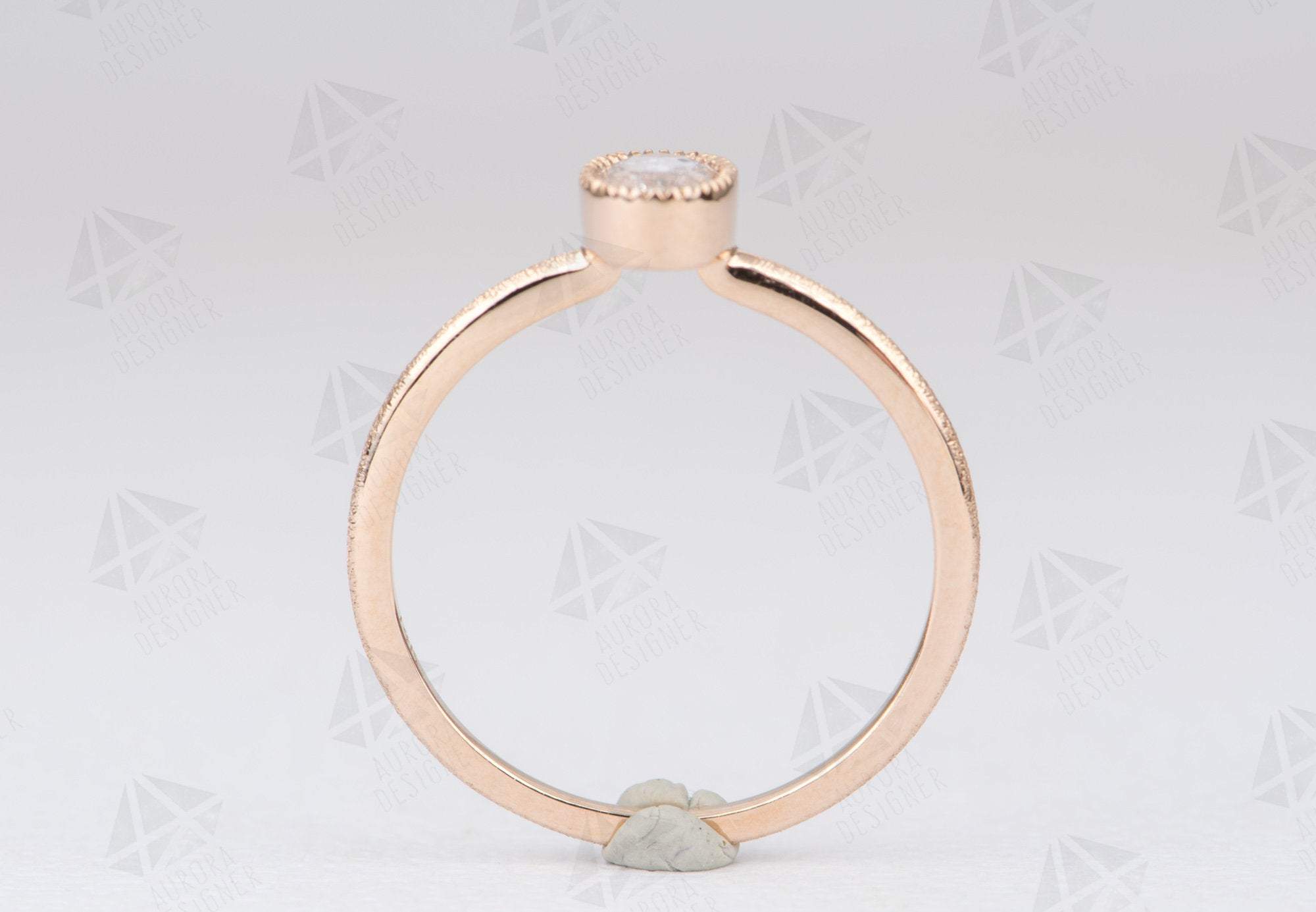 Pink Diamond Bezel Set Ring in 14K Rose Gold (only $875)