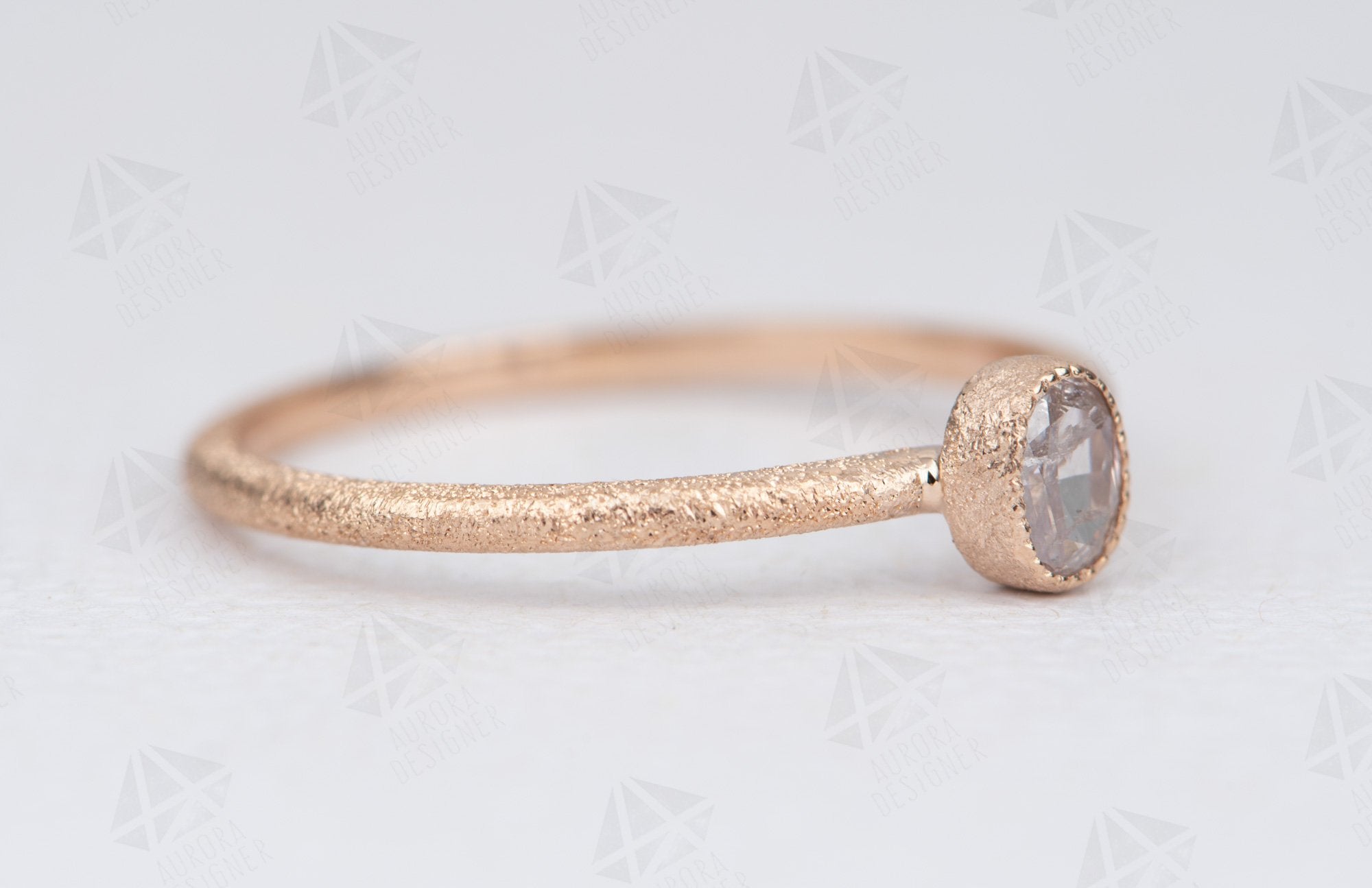 Pink Diamond Bezel Set Ring in 14K Rose Gold (only $875)