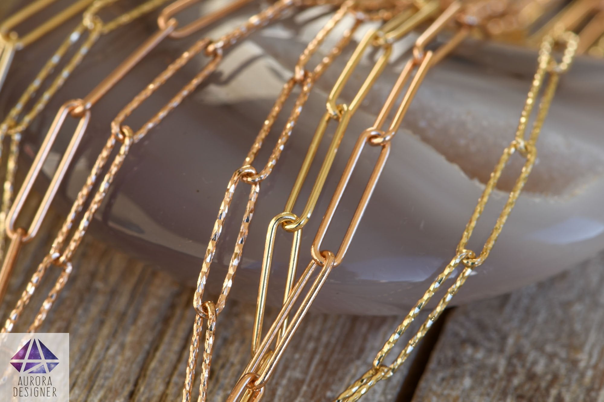 9ct Gold Paper Clip Chain by Jade Rabbit Design | Jade Rabbit Design