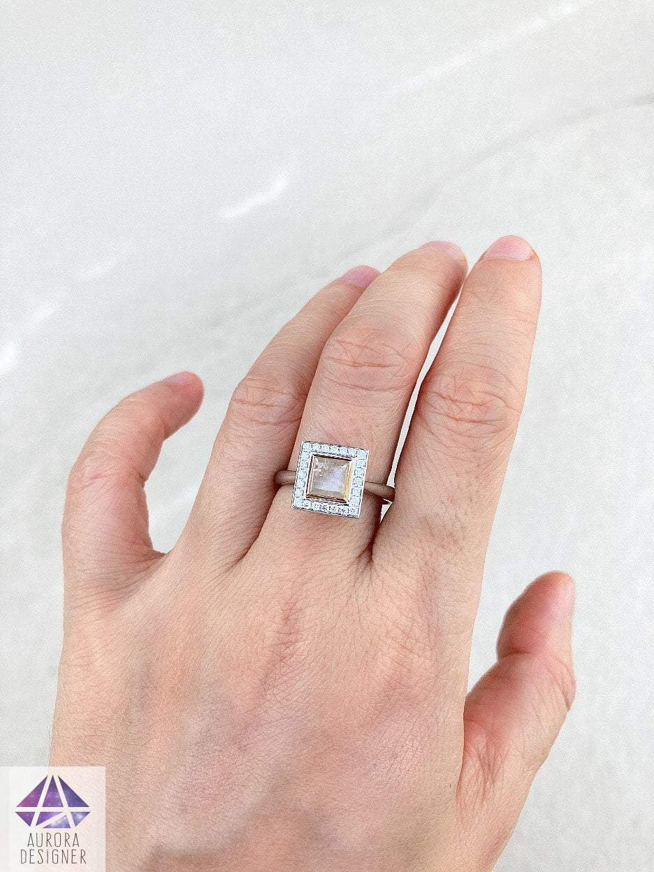 Princess cut hotsell champagne diamond ring