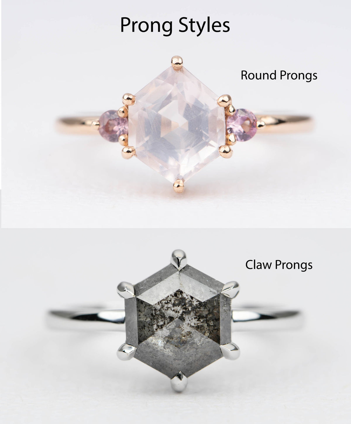 Ring Style - 4-Prong Solitaire Low Profile Setting for Rosecut Center Stone, "Compass" Prongs AD1596C
