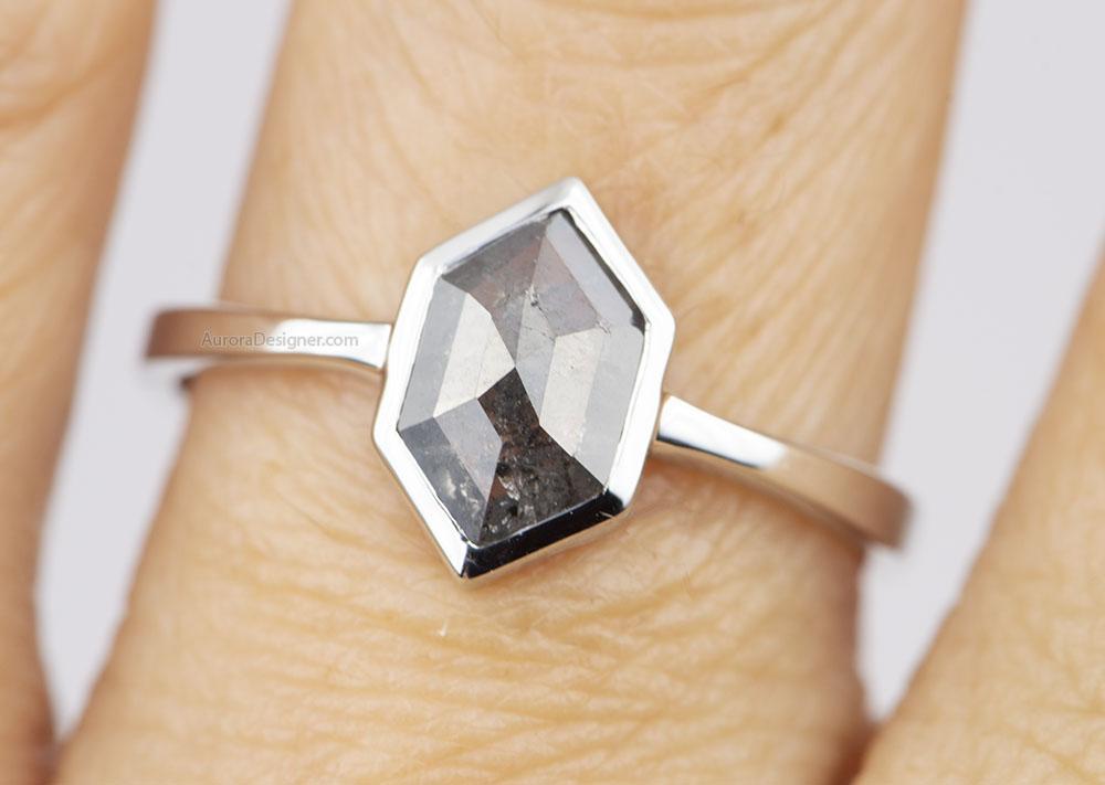 Ring Style - Bezel Set Low Profile Setting for Regular Cut or Rose Cut Center Stone AD1486C