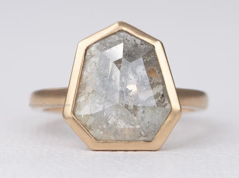 Ring Style - Bezel Set Low Profile Setting for Regular Cut or Rose Cut Center Stone AD1486C