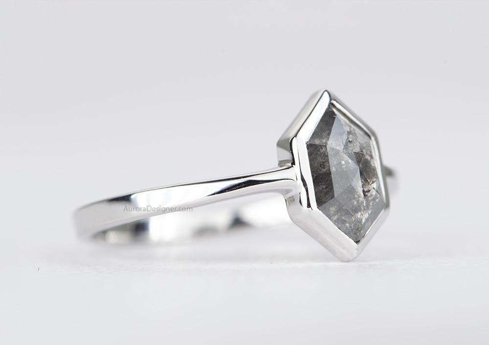 Ring Style - Bezel Set Low Profile Setting for Regular Cut or Rose Cut Center Stone AD1486C