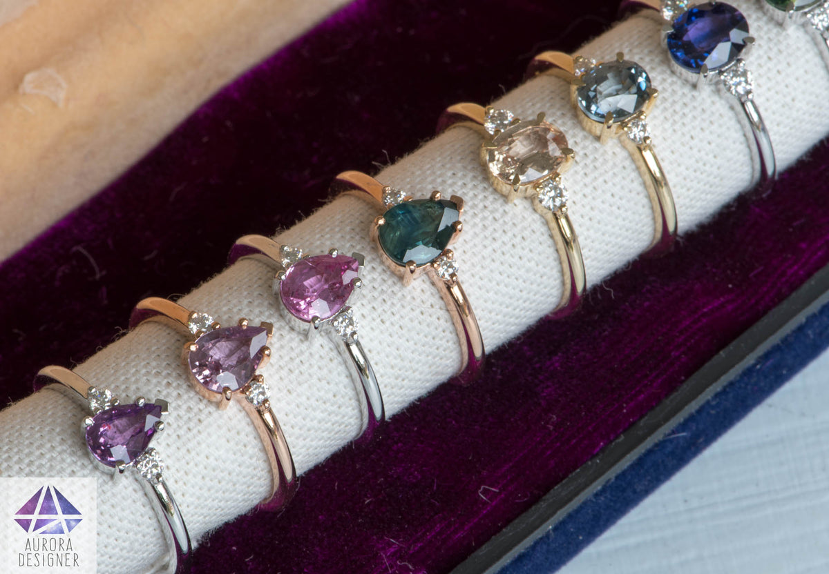 Ring Style - Three-Stone Ring Setting for Regular Cut or Rose Cut Center Stone, AD1801C