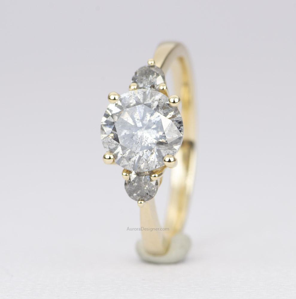 Aurora Designer - Ring Style - Three-Stone Setting for Round