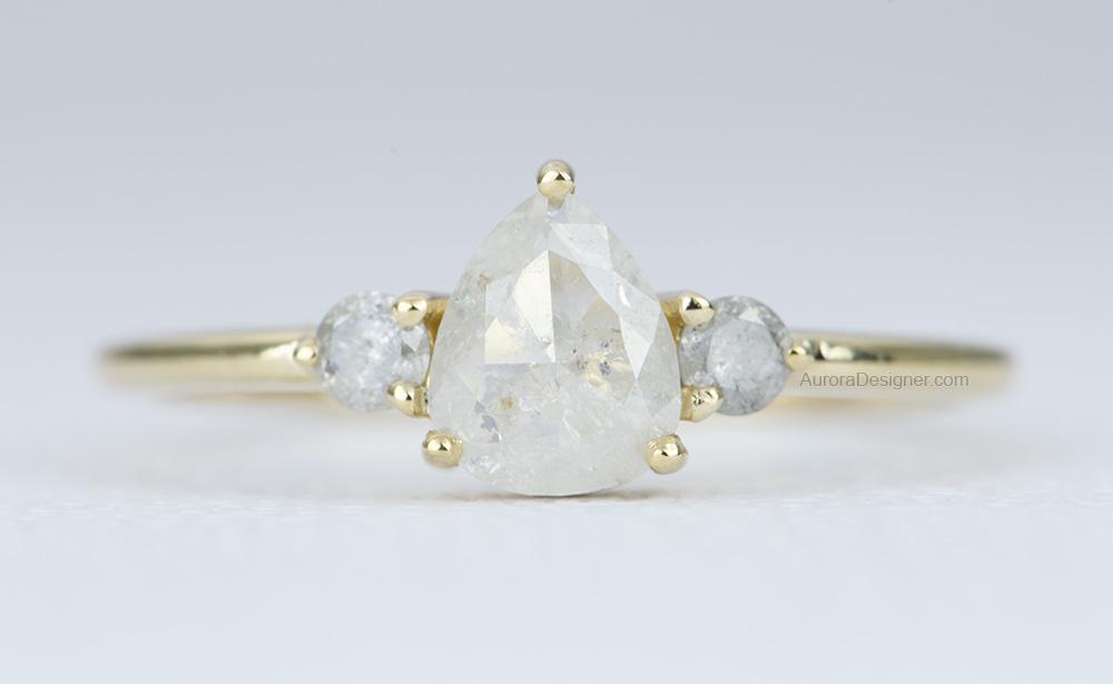 Ring Style - Three-Stone Setting for Round Oval Pear Cushion Square Shape Center Stone AD1846C