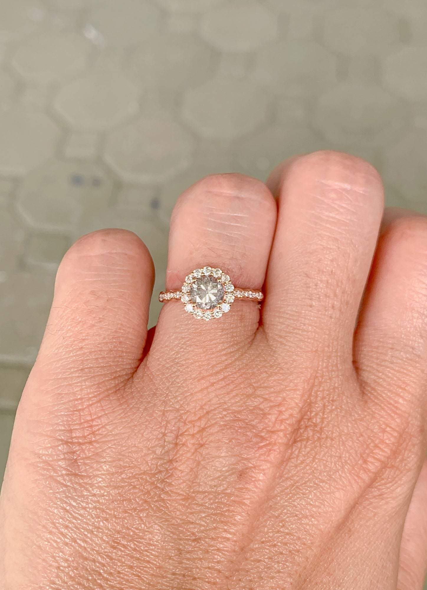 3 Stone Diamond Round Cut Side Emerald Cut Halo Engagement Ring 925  Sterling Silver – DiamondLoops