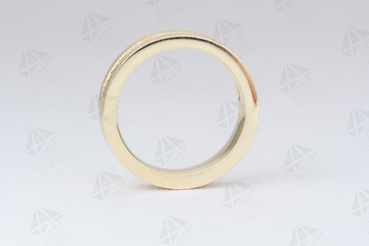 Salt and Pepper &amp; Champagne Diamond Ring Channel Setting 14K Gold 5mm Wedding Band Textured AD2094
