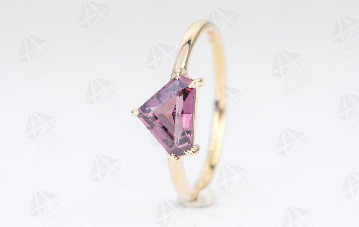 Shield Shape Spinel 14K Yellow Gold Engagement Ring Bridal Set Matching Diamond Wedding AD1686S-4