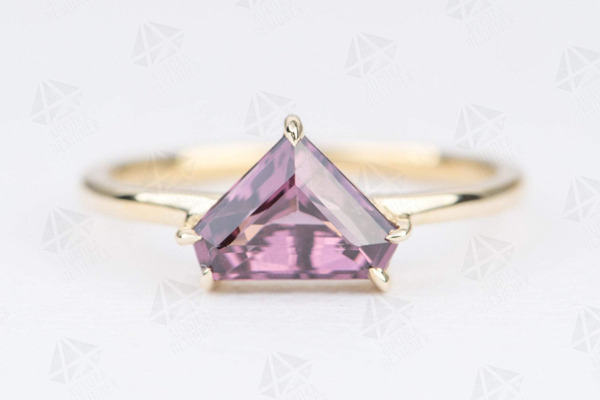 Shield Shape Spinel 14K Yellow Gold Engagement Ring Bridal Set Matching Diamond Wedding AD1686S-4