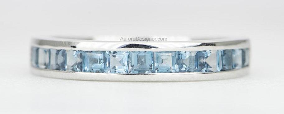 Aurora Designer - Square London Blue Topaz Channel Set