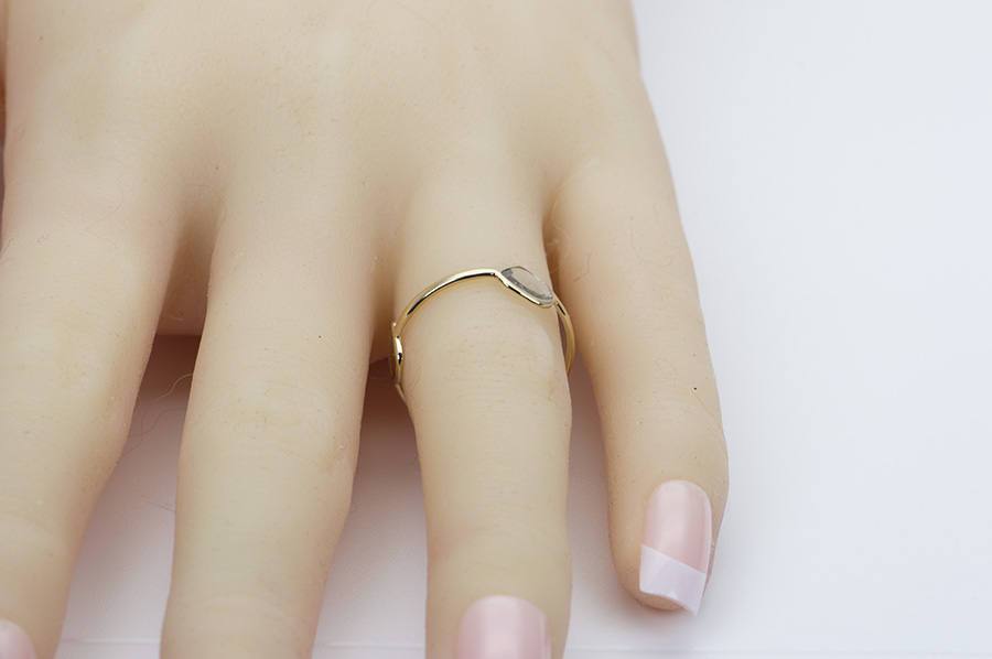 Three Diamond Slice Bezel Set 14K Gold Wedding Band Ring Eternity Thin Dainty Petite Modern AD1341