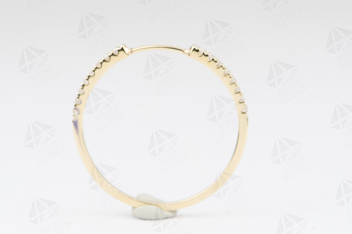 Unique Diamond Wedding Band 14K 18K Gold Thin Dainty Spacer Bar for Stacking Stackable Rings AD2080