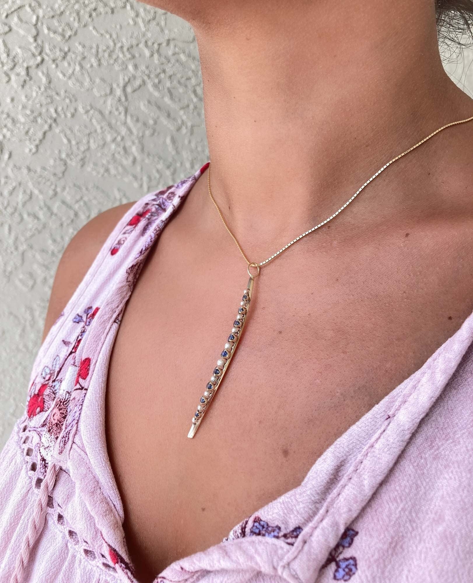 Vintage crescent sales moon necklace